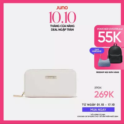Ví Nữ Cầm Tay Thời Trang JUNO Hoạ Tiết Vân Chìm Thời Trang VI052