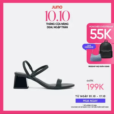 Giày Sandal Nữ 5cm Thời Trang JUNO Gót Thấp Quai Ngang SD05112