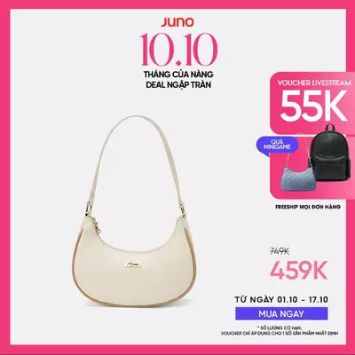 Túi Xách Nữ Thời Trang JUNO Cỡ Nhỏ Hobo Đeo Vai Logo Handwriting TXN818