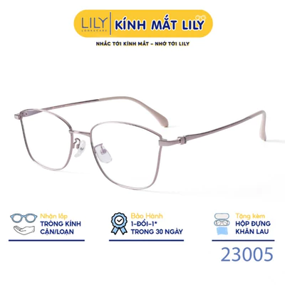Gọng kính mắt mèo nam nữ thời trang LILYEYEWEAR chất liệu kim loại cao cấp chắc chắn kiểu dáng hiện đại thời trang 23005