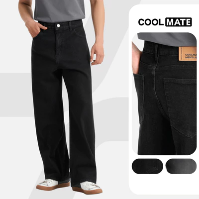 [GIÁ TỐT MỞ BÁN]Quần Jeans nam Relaxed dáng suông rộng Straight dày dặn, quần dài đi làm đi chơi Coolmate