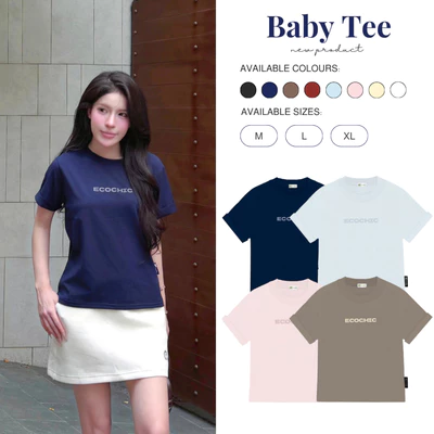 Áo Phông Baby Tee ECOCHIC B120 Chữ Dập Nổi Chất Liệu Thun Mỹ Vừa Vặn Local Brand Chính Hãng