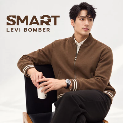Áo khoác nỉ nam LEVI BOMBER TORANO 2 lớp mặt hiệu ứng FWCS004