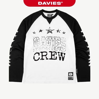 Áo phông tay dài raglan nam nữ DAVIES form rộng hình in chữ bụi bặm hiphop cổ tròn Astral Raglan Long Sleeve Tee | D-T74