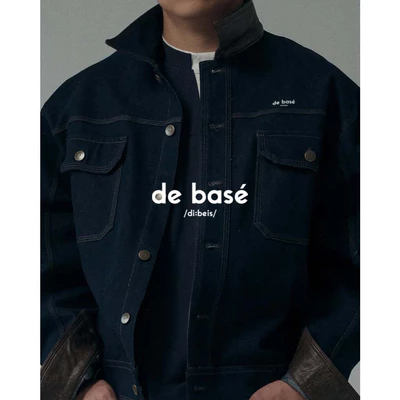 basé JACKET 04 - Áo Khoác DENIM Phối Da Nâu