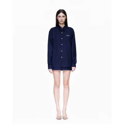 Eleven - Áo Sơ Mi Unisex Tay Dài Regular | Màu Xanh Navy