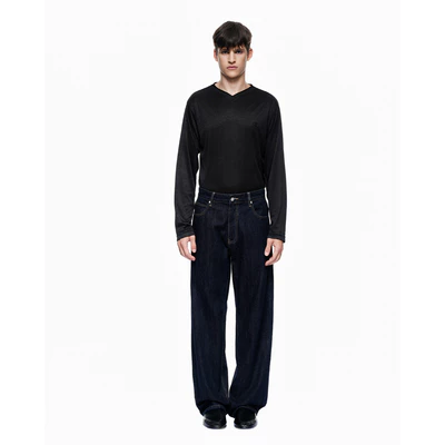 Eleven - Quần Jeans Unisex Nam Nữ Dáng Regular | Màu Xanh Đậm
