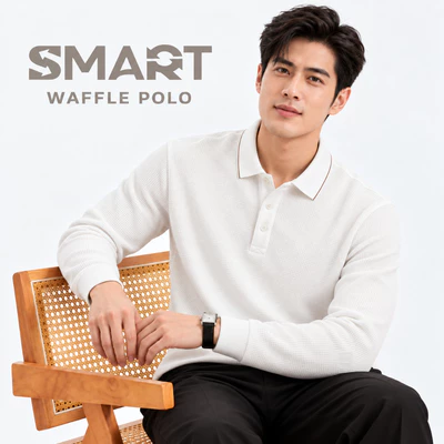 Áo Polo nam WAFFLE POLO dài tay TORANO phom basic FWTP065
