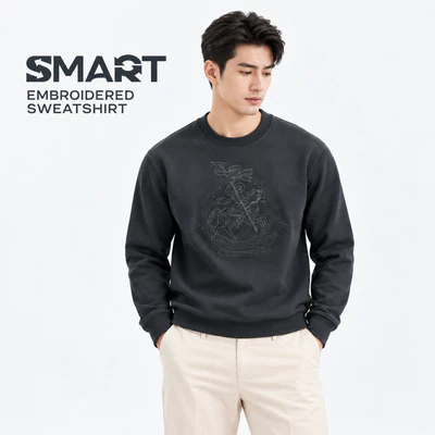 Áo nỉ EMBROIDERED SWEATSHIRT TORANO họa tiết thêu hình Refined luxury phong cách cá tính, nổi bật GWTW825