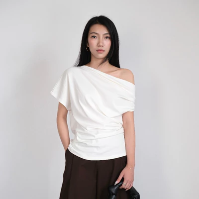 Áo Thun Lệch Vai, Áo Thun Kiểu Nữ, Áo Đi Tiệc Sang Trọng - Nami Top - The J Studio