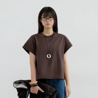 Áo Thun Boxy Ngắn Tay, Chất Vải 100% Cotton Thoáng Mát, 100% Cotton - BARE TOP - The J Studio