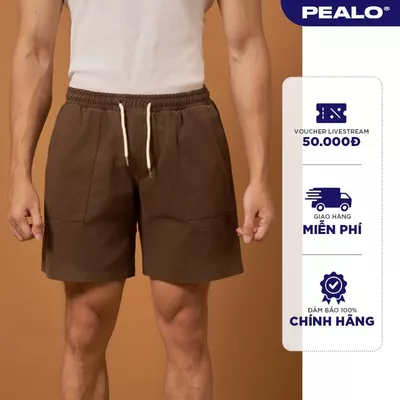 Quần short Kaki PEALO Nam Cao Cấp form ngắn túi hộp ống quần rộng SPT2