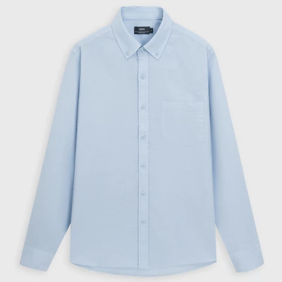 Áo sơ mi nam dài tay trơn basic công sở trẻ trung chất Cotton US CANIFA 8TH26A002