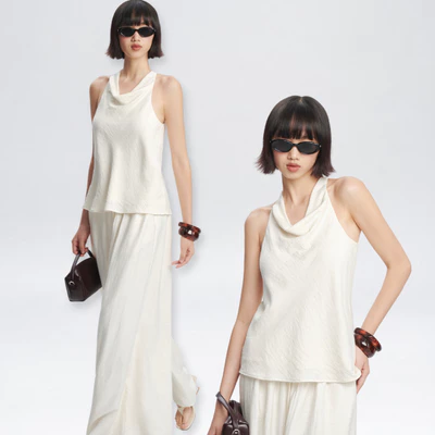 Nosbyn - Áo Cổ Đổ Nữ - Draped Halter Top