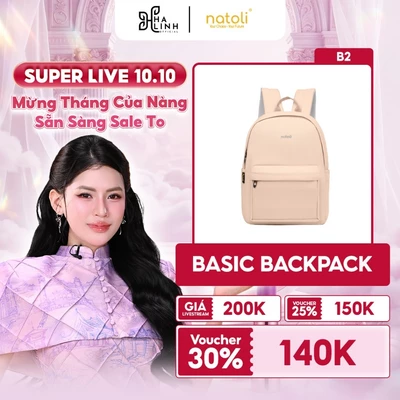 Balo đi học nam nữ thương hiệu NATOLI nhiều ngăn chống nước tốt - Basic Backpack B2