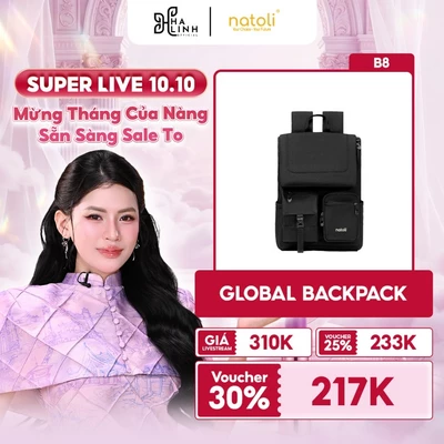 Balo laptop 15 6 inch thương hiệu NATOLI, cặp đi học nam chống sốc chống nước Global Backpack B8