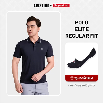 ARISTINO Áo Polo Nam Tay Ngắn Regular Fit Thun Lạnh Mềm Mịn Thoáng Khí Co Giãn In Logo Ngực APS208AS0E
