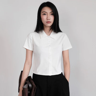 Áo Mini Polo Nữ, Áo Thun Trơn Nữ Form Ôm Có Cổ Chất Liệu Cotton Cao Cấp - THE J STUDIO