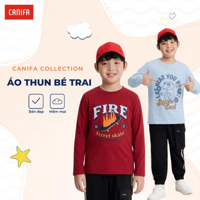 Áo dài tay bé trai đáng yêu có chứng chỉ OEKOTEX mềm mại an toán với da CANIFA 2TL26W002