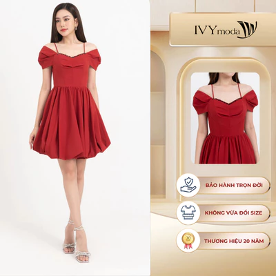 Đầm trễ vai dáng xòe nữ IVY moda MS 45S2758