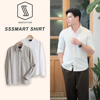Áo Sơ Mi Nam Dài Tay SSSTUTTER SSSmart Shirt 2 Kiểu Cổ Tháo Rời, Dáng Suông Thanh Lịch