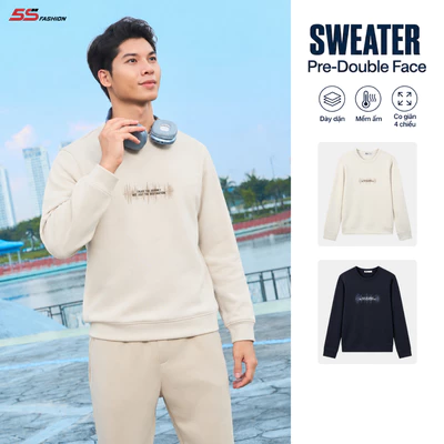 Áo Sweater Nam Chất Nỉ Hai Da Hiệu Ứng Cao Cấp, Thiết Kế Trẻ Trung M0ANI26022