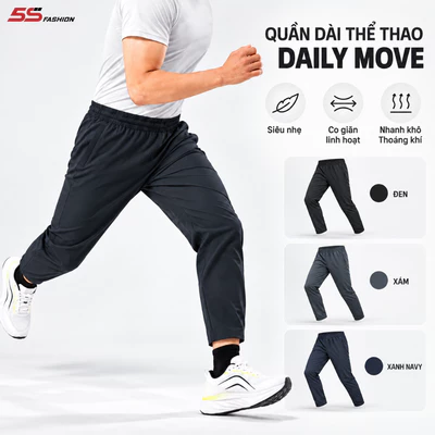 Quần Dài Thể Thao Nam 5S FASHION DAILY MOVE Vải Nhẹ, Co Giãn Linh Hoạt, Thiết Kế Trơn Khỏe Khoắn M0QDT26006