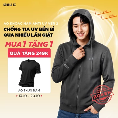 Áo Khoác Chống Nắng Nam Couple TX Anti UV 98% UPF 50++ Original Thoáng Khí Mũ Rộng Vành Form Vừa MOK 1064