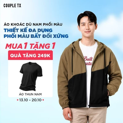 Áo Khoác Dù Nam Couple TX 2 Lớp Cản Gió Phối Màu Năng Động Có Khóa Túi Form Rộng MOP 1100