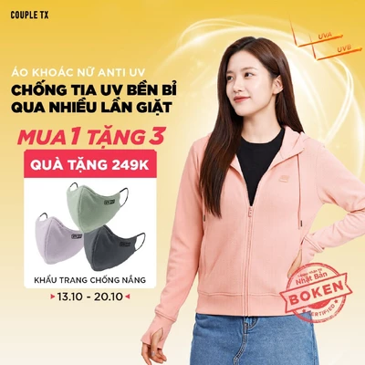 Áo Khoác Chống Nắng Nữ Couple TX Anti UV 98% UPF 50++ Original Thun Cotton Thoáng Mát Form Vừa WOK 2064