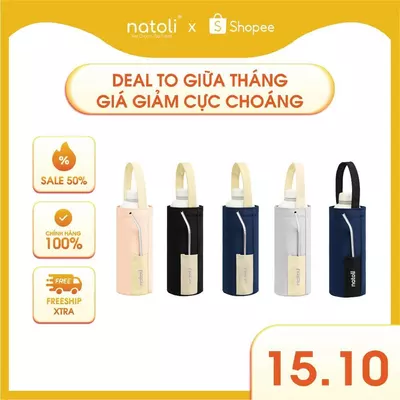 Túi đựng bình giữ nhiêt NATOLI, chất vải dày dặn có quai xách đựng ly cốc, bình nước cao cấp BST Sturdy Bottle Pouch T29