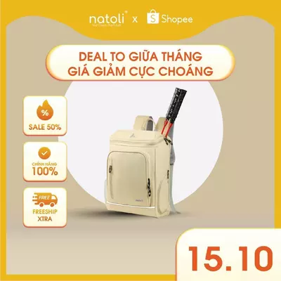 Balo cầu lông thể thao NATOLI đựng giày, đựng vợt cầu lông, chống nước cao cấp BST ProSport Backpack B26