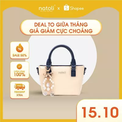 Túi đeo chéo da cầm tay NATOLI, túi xách mini đeo chéo chống nước cao cấp BST Chic Mini Tote T32