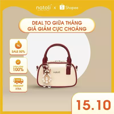 Túi đeo chéo da nam nữ NATOLI, túi xách cầm tay nam nữ chống nước cao cấp BST Color-Block Crossbody Bag T39