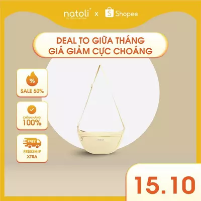 Túi đeo chéo nữ hình bán nguyệt NATOLI túi bánh bao chần bông vải dù nhăn chống nước tốt-Soft Touch Crossbag T26