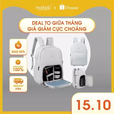 Balo máy ảnh, balo camera chống nước NATOLI, nhiều ngăn đựng laptop đi du lịch BST Durable Premium Camera Backpack B29