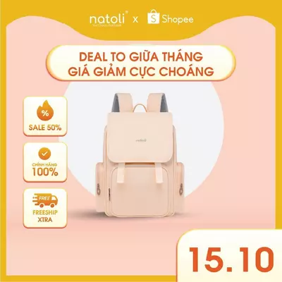 Balo laptop nữ NATOLI chống nước, nhiều ngăn đựng laptop đi học cao cấp - BST Everyday Utility Backpack B19