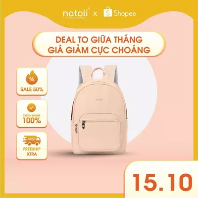 Balo nữ thời trang NATOLI cute, hàn quốc, đi học, nhiều ngăn BST Dreamy Teddy Bear School Backpack B16