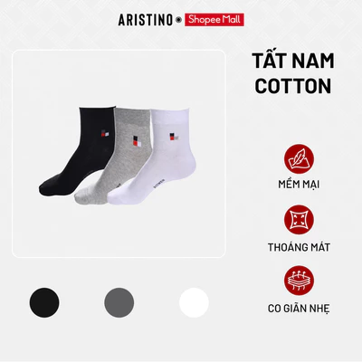 Tất nam cao cổ kháng khuẩn khử mùi vượt trội ARISTINO - BIZMEN 100% cotton tự nhiên, co giãn - CO01