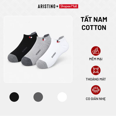 ARISTINO BIZMEN Tất Nam Cổ Ngắn Cotton CSP07 Kháng Khuẩn Khử Mùi Thấm Hút Tốt Co Giãn Ôm Chân