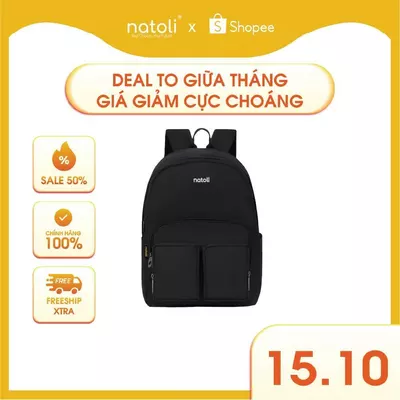 Balo thời trang nam nhiều ngăn NATOLI vải canvas balo sinh viên basic kháng nước - Old School Backpack B5