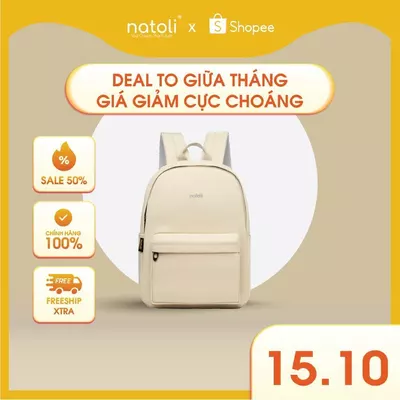 Balo đi học đơn giản hàn quốc NATOLI nhiều ngăn chống nước tốt - Basic Backpack B2