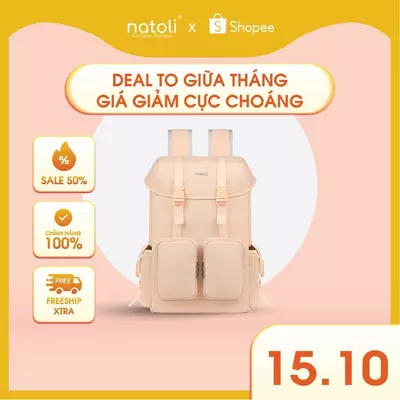 Balo chống nước đi học nam nữ Thương hiệu NATOLI nhiều ngăn kháng nước cao cấp - WOLFI BACKPACK B7