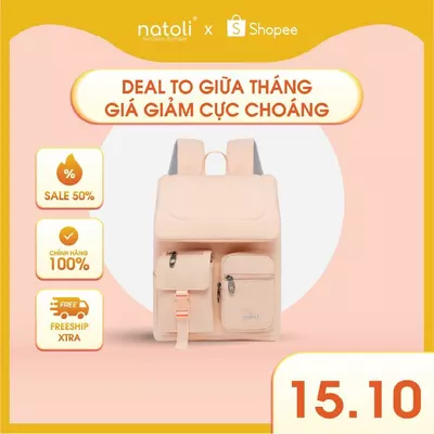 Balo đựng laptop nữ đi học thương hiệu NATOLI, cặp đi học chống sốc chống nước tốt Global Backpack B8