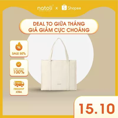 Túi tote nữ có khóa kéo Thương hiệu NATOLI, đựng laptop, đeo vai cao cấp BST Elegant Shockproof Tote Bag T17