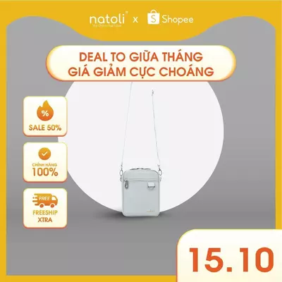 Túi đeo chéo nam nhỏ gọn thương hiệu Natoli đi chơi nhiều ngăn kháng nước tốt BST Mini Daily Crossbag T3