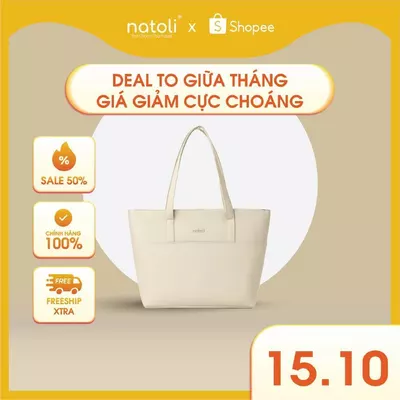 Túi tote nữ NATOLI chất vải canvas nhiều ngăn chống nước tốt - BST Elegant Chicbag T4