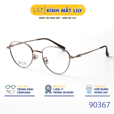 Gọng kính mắt mèo nam nữ LILYEYEWEAR chất liệu IP Titanium cao cấp, kiểu dáng hiện đại màu sắc thời trang 90367