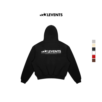Áo Zipper Hoodie Boxy Levents XL Logo Cotton Premium