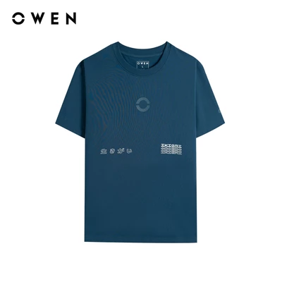 Owen - Áo T-shirt Relaxfit TSN243841 màu Xanh chất liệu CVC Spandex